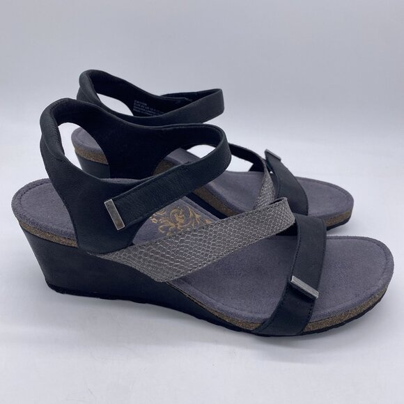 Aetrex Brynn Sandal Size 42 Quarter Strap Wedge Arch Support Plantar Fasciitis - Picture 6 of 13